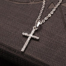 Load image into Gallery viewer, Fashion Cross Pendants Gold Silver Color Crystal Jesus The Cross Pendant Necklace Biblical Jewelry For Men Women Great Gift
