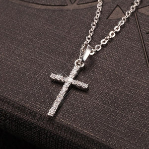 Fashion Cross Pendants Gold Silver Color Crystal Jesus The Cross Pendant Necklace Biblical Jewelry For Men Women Great Gift
