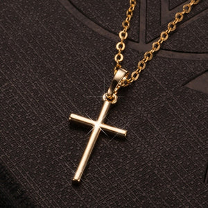 Fashion Cross Pendants Gold Silver Color Crystal Jesus The Cross Pendant Necklace Biblical Jewelry For Men Women Great Gift