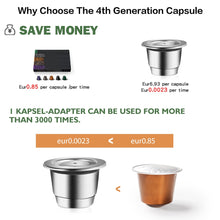 Load image into Gallery viewer, iCafilas Upgraded Reusable Coffee Capsule For Nespresso Stainless Steel Coffee Filters Espresso Coffee Crema Maker
