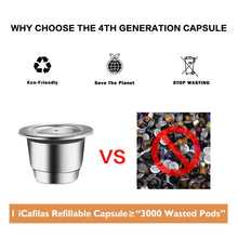 Load image into Gallery viewer, iCafilas Upgraded Reusable Coffee Capsule For Nespresso Stainless Steel Coffee Filters Espresso Coffee Crema Maker
