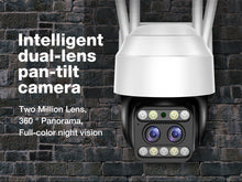 Load image into Gallery viewer, Deluxe 1080P Dual Lens Outdoor Wireless Security Camera PTZ Speed Dome External Wifi Street Video Camera Motion Alert
