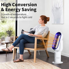Load image into Gallery viewer, Electric Fan Heater Bladeless Heater Hot Cool Tower Fan with Remote Control Quiet Space Heater Natural Wind Cooling Warmer
