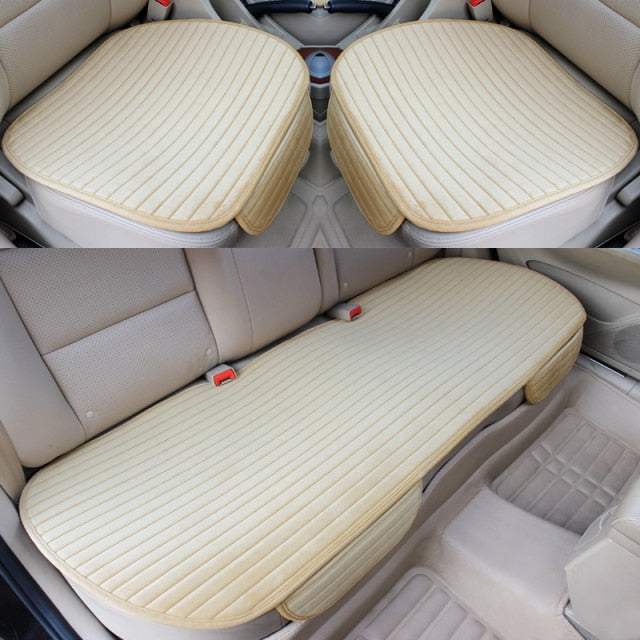 Universal Automotive Car Seat Cover for Front Rear or Full Set Flocking Chair Seat Protector Warm Cushion Pad Non Slide Mat