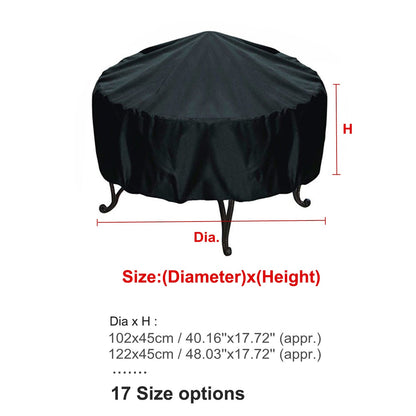 Choose Style & Size Waterproof Grill or Fire Pit Cover Patio Black UV Protection Outdoor BBQ Protector Round BBQ Cover Canopy Furniture Covers