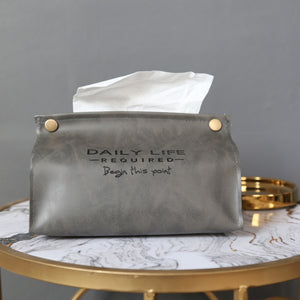 Simple Leather Tissue Case Box Container Car Towel Napkin Papers Bag Holder Box Case Pouch Table Decor