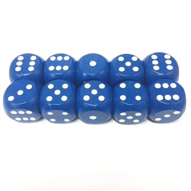 10pcs Wood Dice D6 Sided Dice 16mm Digital number or point Cubes Round Coener For Kid Toys Board Games