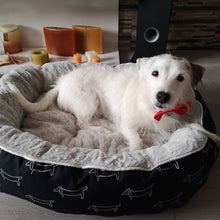 Load image into Gallery viewer, Pet Bed For Dogs or Cats Black Dog Beds with Doggy Pattern Pet Products For Dogs Puppies Cats Bed Cushion Lounger Cat Sofa Pet Supplies
