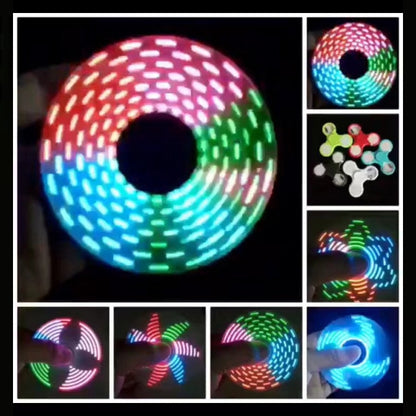 LED light Fidget Spinner ABS Luminous Hand Top Spinners Glow in Dark EDC Stress Relief Toys Kinetic Gyroscope for Children