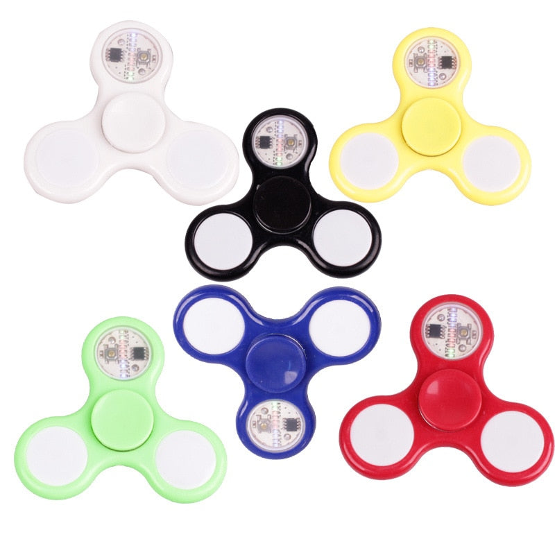 LED light Fidget Spinner ABS Luminous Hand Top Spinners Glow in Dark EDC Stress Relief Toys Kinetic Gyroscope for Children