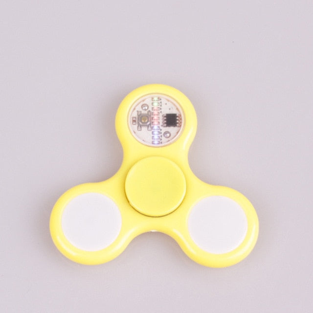 LED light Fidget Spinner ABS Luminous Hand Top Spinners Glow in Dark EDC Stress Relief Toys Kinetic Gyroscope for Children