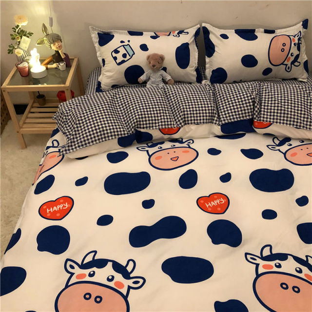 6-Styles Boys Girls Bedding Set Fashion Flat Sheets Adult Children Bed Linen Duvet Quilt Cover Pillowcase Cute Cartoon Bear Bedding