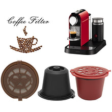 Load image into Gallery viewer, 3PCS Nespresso Refillable Coffee Capsule Cup Reusable Coffee Capsule Spoon Brush Coffee Filters Coffee Accessories
