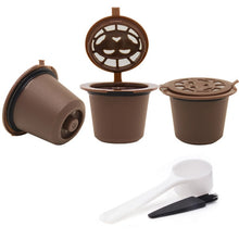 Load image into Gallery viewer, 3PCS Nespresso Refillable Coffee Capsule Cup Reusable Coffee Capsule Spoon Brush Coffee Filters Coffee Accessories
