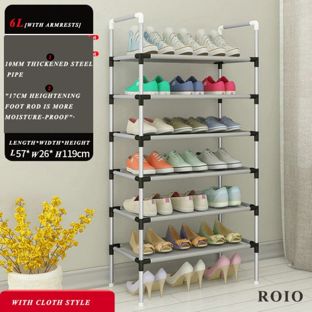 Multi-Level Shoe Cabinet Easy to Install Shoes Shelf Organizer Space-saving Stand Holder Entryway Home Dorm Tall Narrow Shoe Rack