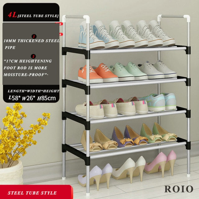 Multi-Level Shoe Cabinet Easy to Install Shoes Shelf Organizer Space-saving Stand Holder Entryway Home Dorm Tall Narrow Shoe Rack