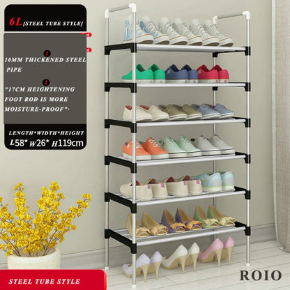 Multi-Level Shoe Cabinet Easy to Install Shoes Shelf Organizer Space-saving Stand Holder Entryway Home Dorm Tall Narrow Shoe Rack