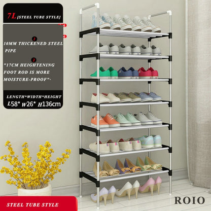 Multi-Level Shoe Cabinet Easy to Install Shoes Shelf Organizer Space-saving Stand Holder Entryway Home Dorm Tall Narrow Shoe Rack