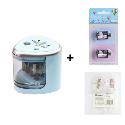 Automatic Pencil Sharpener Full Set Two-Hole Electric Switch Pencil Sharpener Stationery Home Office School Supplies Auto Pencil Scraper