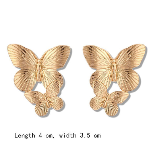 Gold Style Butterfly Earrings Irregular Stud Earrings Fashion Earring for Women Beautiful Design Butterflies Golden Earring
