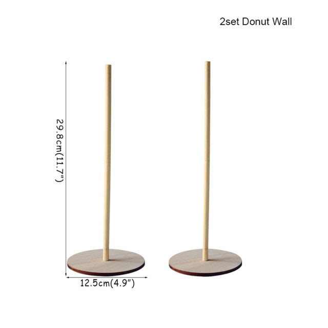 Wedding Decoration Donuts Wall Wooden Holds Stand Dessert Doughnut Table Holder Wedding Supplies Birthday Party