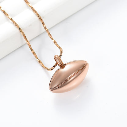 American Football Jewelry Necklace for Women Men Stainless Steel Keepsake Pendant Rose Gold Color Neck Jewelry