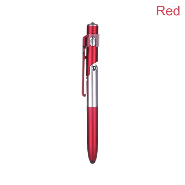 4-in-1 Universal Ballpoint Pen Screen Stylus Touch Pen Mini Capacitive Pen with LED Folds for Tablet Cellphone Stand Accessory