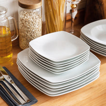 Load image into Gallery viewer, JULIA 18-Piece Ceramic Porcelain Dinnerware Set with 6-Dinner Soup Dessert Plates Tableware Set Service for 6-People

