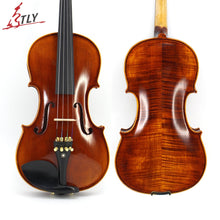 Load image into Gallery viewer, Hand-craft Advanced Violin Oil Varnish Naturel Flamed Maple Violin 4/4 Spruce Plate Ebony Parts w/ Bow Case Tuner
