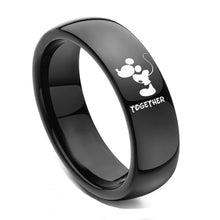 Load image into Gallery viewer, Lovers Ring Black Color Couple Ring Stainless Steel Wedding Forever Together Ring for Women and Men Promise Jewelry
