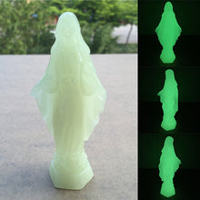 Load image into Gallery viewer, Glowing Madonna And Child Figurines Man-made Jade Stone Virgin Mary Jesus Statues Christmas Decorations For Home Christmas Gift
