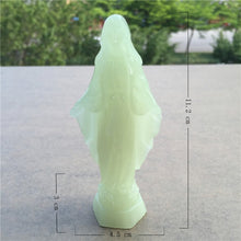 Load image into Gallery viewer, Glowing Madonna And Child Figurines Man-made Jade Stone Virgin Mary Jesus Statues Christmas Decorations For Home Christmas Gift
