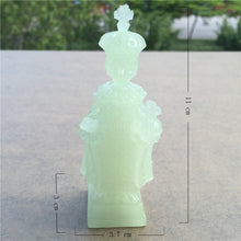 Load image into Gallery viewer, Glowing Madonna And Child Figurines Man-made Jade Stone Virgin Mary Jesus Statues Christmas Decorations For Home Christmas Gift
