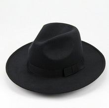Load image into Gallery viewer, Unisex Hats Vintage Mens Women Hard Felt Cap Wide Brim Fedora Trilby Panama Gangster Cowboy Hat
