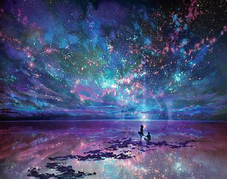 A Starry Night-Sky on the Beach DIY 5D Diamond Painting Craft Kit Free Tools Tray Couple on Ocean Rocks Art Painting Ships from USA